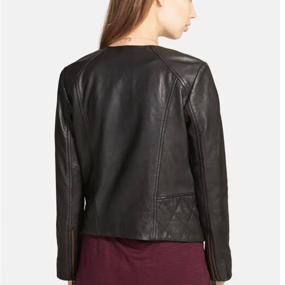 Madewell ‘Metropolis’ Collarless Leather Jacket - Picture 2 of 16